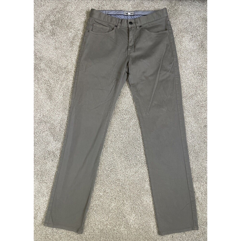 Peter Millar Pants Mens 30x32 Gray RN 100308 Front Stretch Chinos Golf Sateen